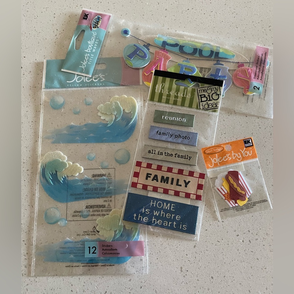 Scrapbooking stickers theme Pool party